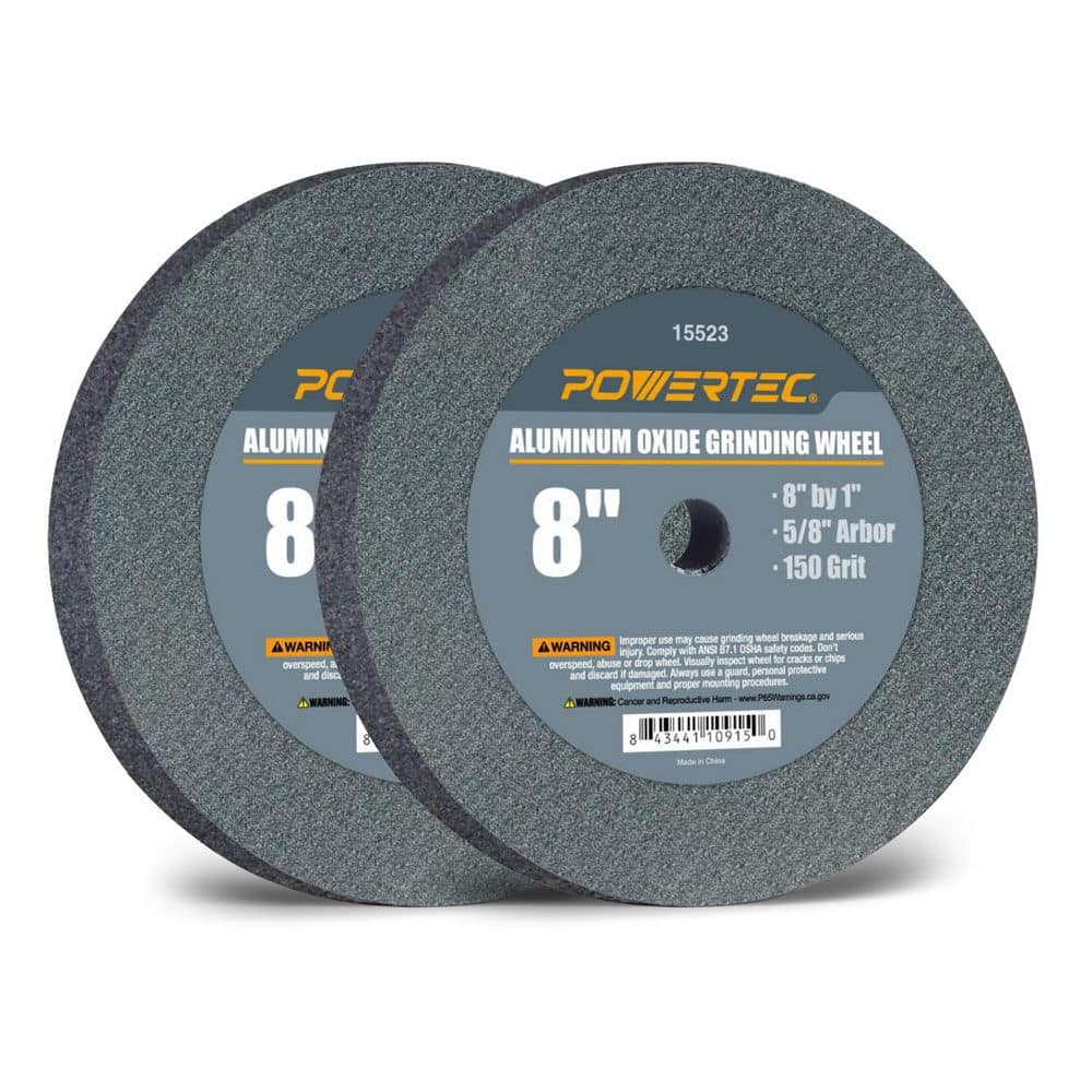 8 in. x 1 in. x 5/8 in. Arbor, 150 Grit Aluminum Oxide Grinding Wheel for Bench Grinder (2-Pack) price history on PriceWatchPro
