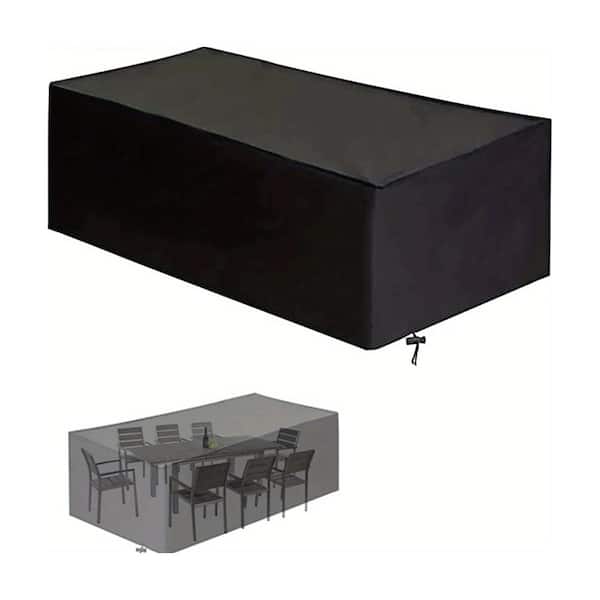 Misopily 1-Piece Large Garden Heavy-Duty Patio Furniture Set Cover with 210D Oxford Fabric, Rip Proof and Windproof, Black