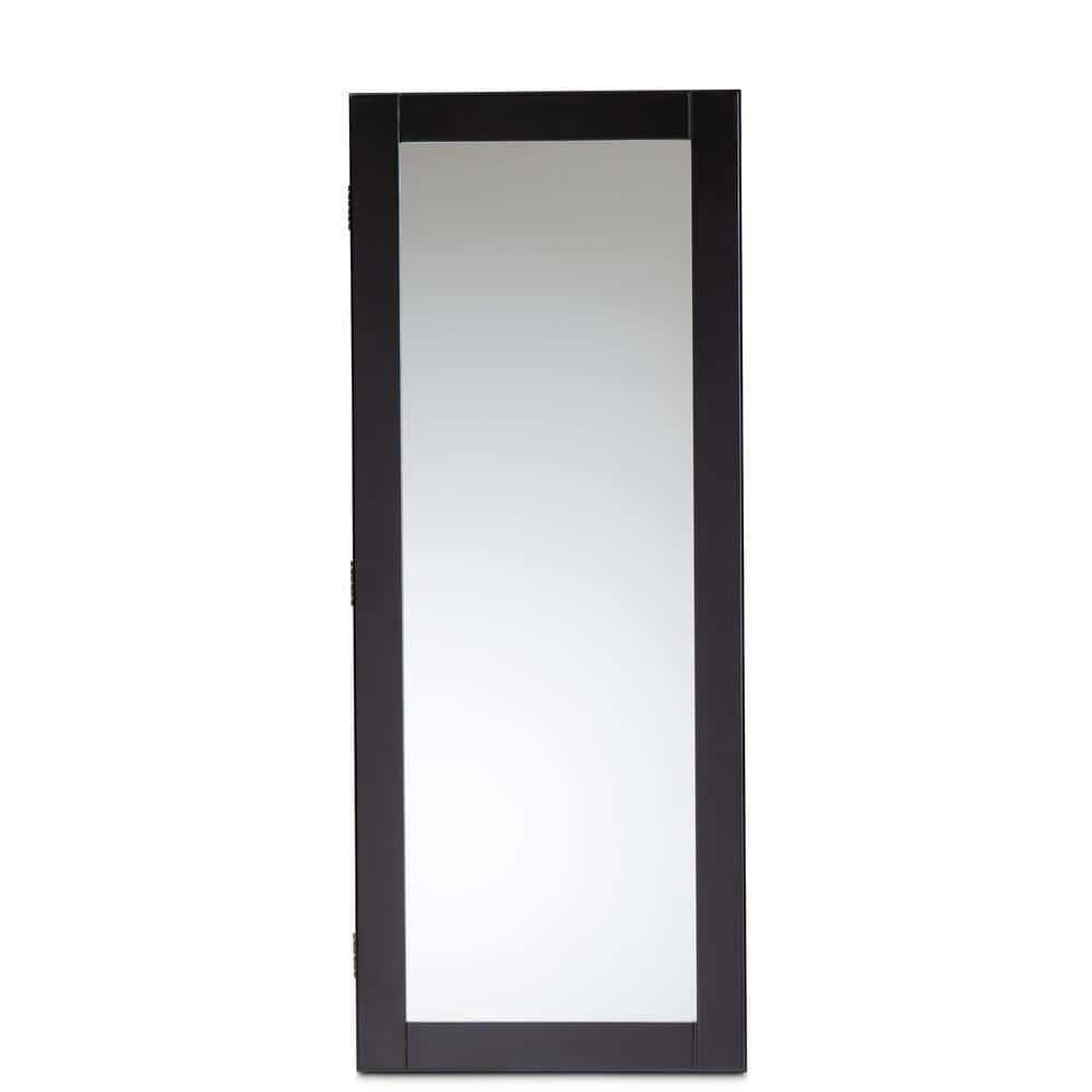 Baxton Studio Pontus Black Jewelry Armoire 34.7 in. H x 13.9 in