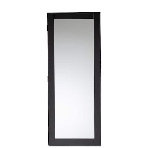 Baxton Studio Pontus Black Jewelry Armoire 34.7 in. H x 13.9 in