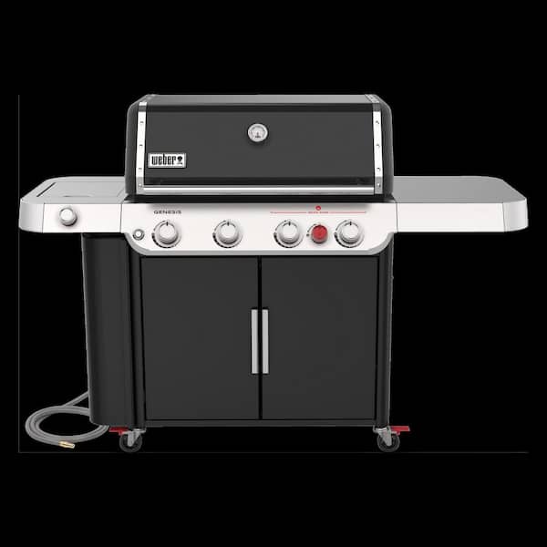 Genesis E-435 4-Burner Natural Gas Grill in Black with Side Burner