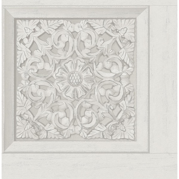 Fine Decor Albie Dove Carved Panel Matte Non-pasted Paper Wallpaper