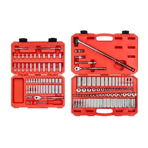 3/8 in. and 1/4 in. Drive, Mechanics Socket Set (129-Piece)