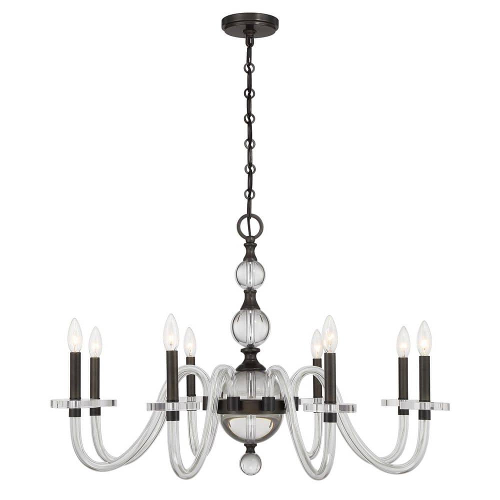 Aragon 8-Light Mediterranean Bronze European Transitional Chandelier with Clear Glass Accents price history on PriceWatchPro