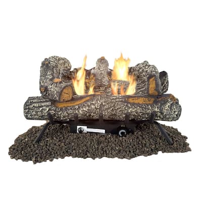 Southern Oak 24 in. Vent-Free Dual Fuel Gas Fireplace Logs
