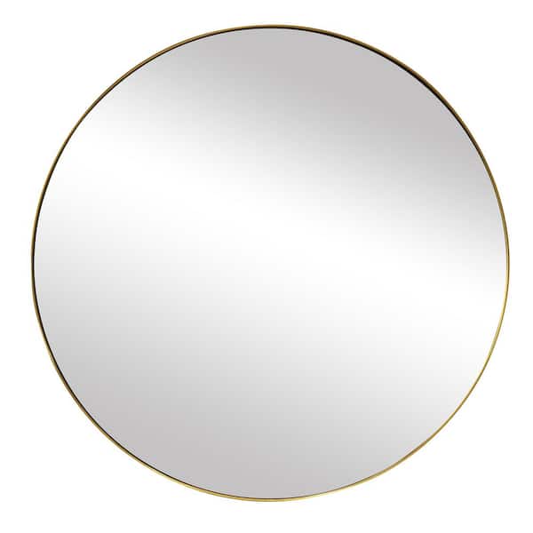 Mirrorize Canada 20 in. W x 20 in. H Premium Modern Round Mirror in Gold Stainless Steel Finish