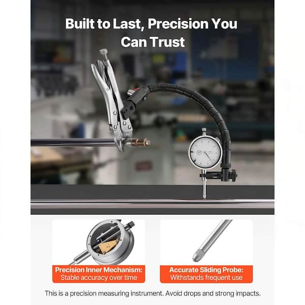 SKYSHALO Dial Test Indicator with 360-Degree Flexible Arm and 360