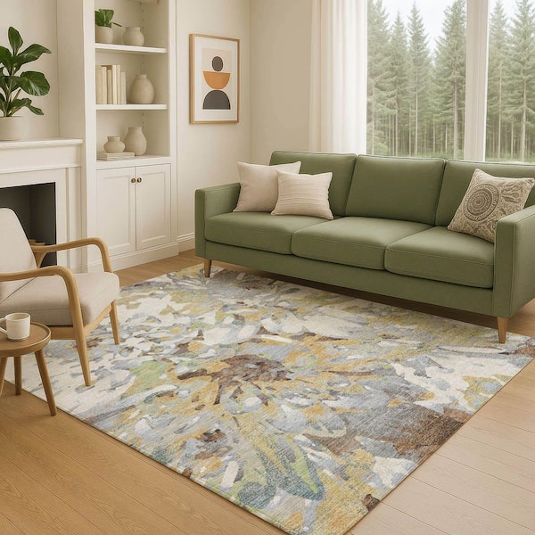 Chantille Machine Washable Indoor/Outdoor Abstract ACN2340 Wheat 3 ft. x 4 ft. Area Rug