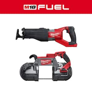 M18 FUEL 18V Lithium-Ion Brushless Cordless SUPER SAWZALL Orbital Reciprocating Saw & Bandsaw (2-Tool)