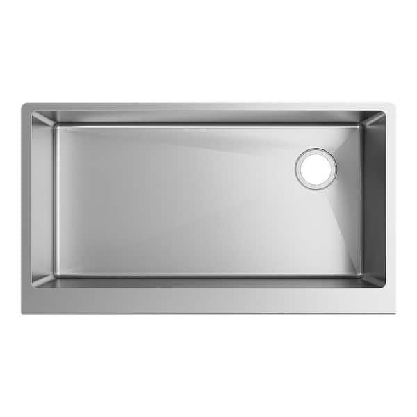 Elkay Crosstown 36in. Farmhouse/Apron-Front 1 Bowl 16 Gauge  Stainless Steel Sink Only and No Accessories