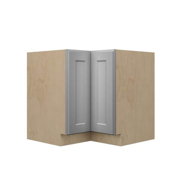 Kunal Kitchens Cumberland Recessed 36 in. W x 34.5 in. H x 24 in. D Plywood Assembled Corner Lazy Susan Base-Left in Painted Stratus