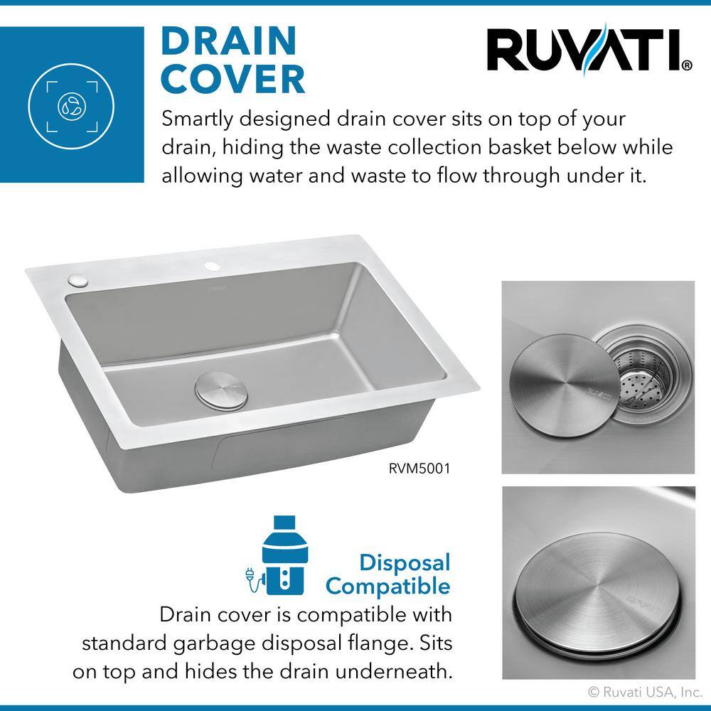 Ruvati 33 x 22 Inch Stainless Steel Drop-In Single Bowl Kitchen Sink
