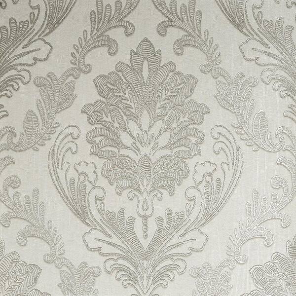 Unbranded Corsetto Damask Grey/Silver Wallpaper Sample