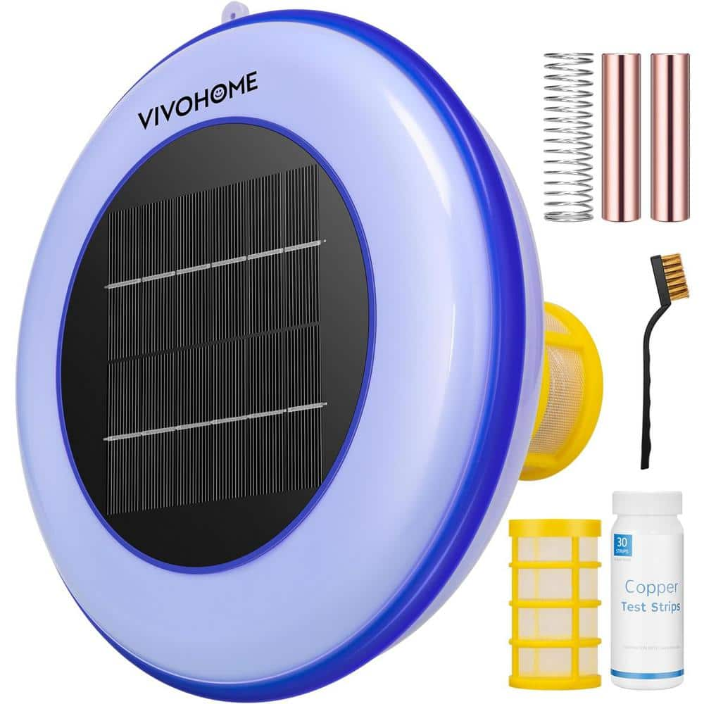 VIVOHOME 35,000 Gal Round Solar Pool Ionizer Chlorine-Free Automatic ...