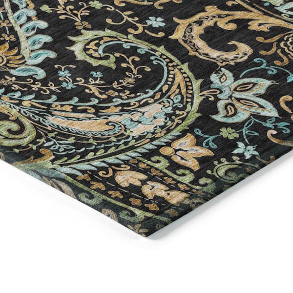 Chantille ACN533 Black 3 ft. x 5 ft. Machine Washable Indoor/Outdoor Geometric Area Rug