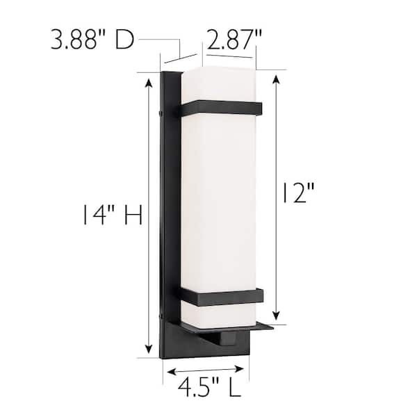 Davis Contemporary/Modern 1-Light Matte Black Indoor/Outdoor Wall Sconce