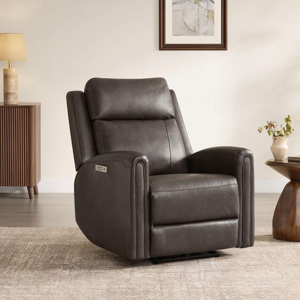 Spruce & Spring Nia Chocolate Faux leather Zero Wall Recliner with
