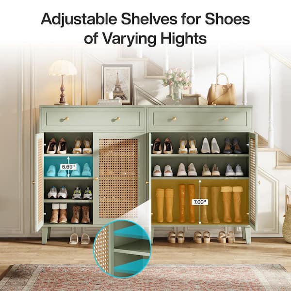 BYBLIGHT Ahlivia Mint Green 43.7 in. H Modern Storage Cabinet with