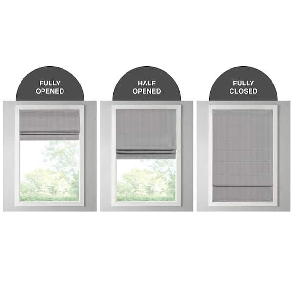 Colm Taupe Cordless Basketweave Polyester 33 in. W x 64 in. L Room Darkening Roman Shade