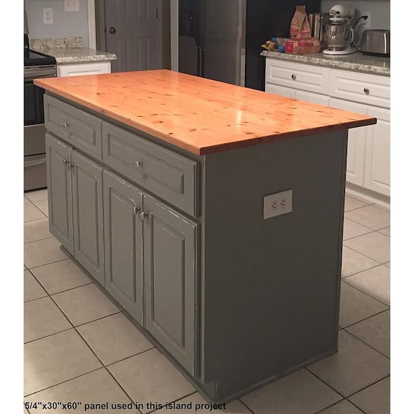 1 in. x 36 in. x 60 in. Allwood Pine Project Panel, Table Island Top with Classic Roman Edges