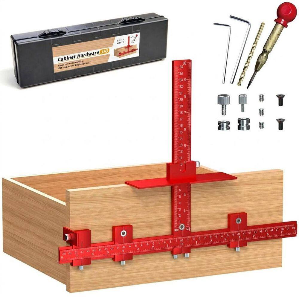 Cabinet Handle Installation Template Adjustable Drill Guide All-Aluminum Jig with Automatic Center Punch Kit price history on PriceWatchPro