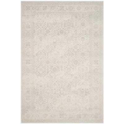 SAFAVIEH Carnegie Light Gray/Cream 9 ft. x 12 ft. Border Area Rug ...