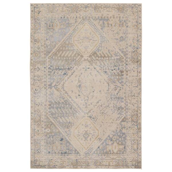 Jaipur Living Vibe Rush Light Gray/Blue 4 ft. x 6 ft. Medallion