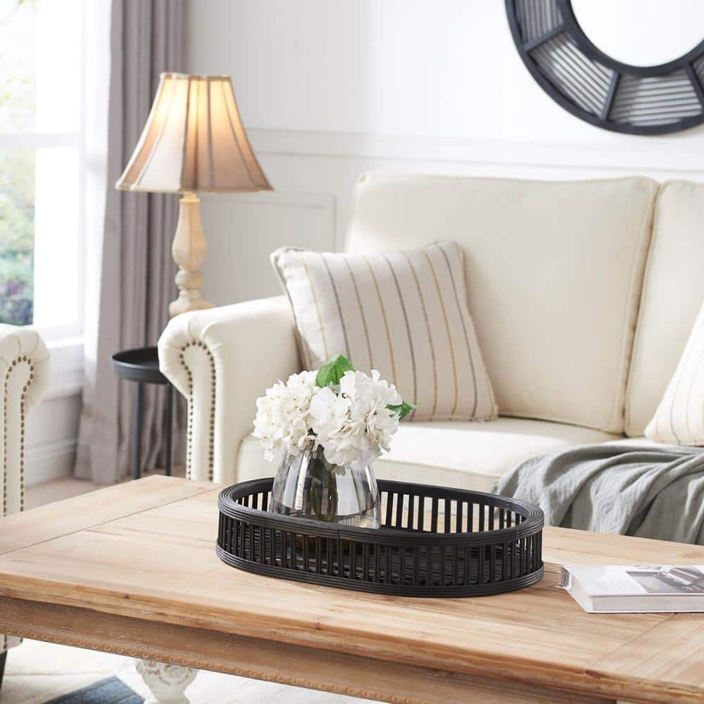 Reviews for HEMSLY INC Slats Oblong Black Bamboo Decorative Tray