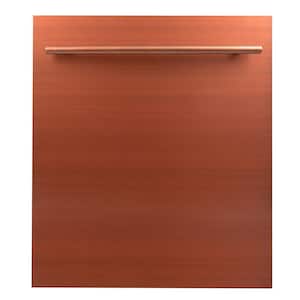 24 in. Top Control 6-Cycle Compact Dishwasher with 2 Racks in Copper & Modern Handle