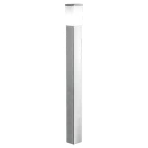 Calgary 4 in. W x 43.25 in. H 1-Light Hardwired Stainless Steel Path Light with Frosted Opal Glass Shade