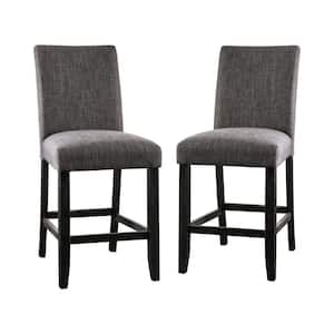 Jorgie 41 in. Gray Upholstered Counter Height Chairs (Set of 2)