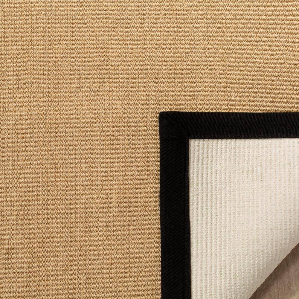 Beige and Black Sisal Runner Rug with Border, 2'6" x 6'
