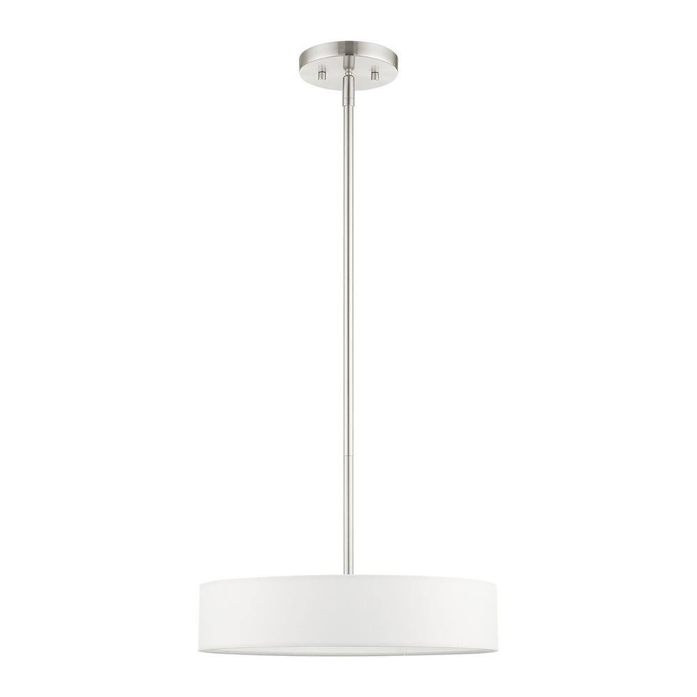 Venlo 14" Brushed Nickel Drum Pendant with LED Lights