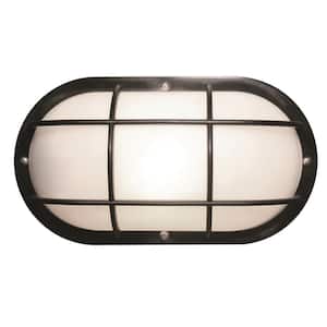 Nautical 1-Light Black 3000K ENERGY STAR LED Outdoor Wall Mount Sconce UL Listed for Wet Areas