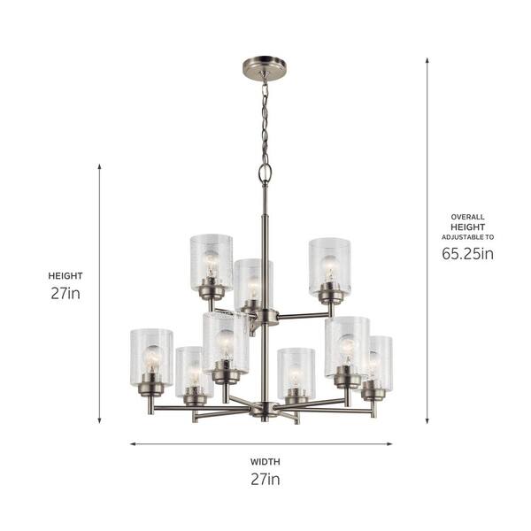 Kichler Winslow 9-Light Brushed Nickel Modern/Contemporary Chandelier