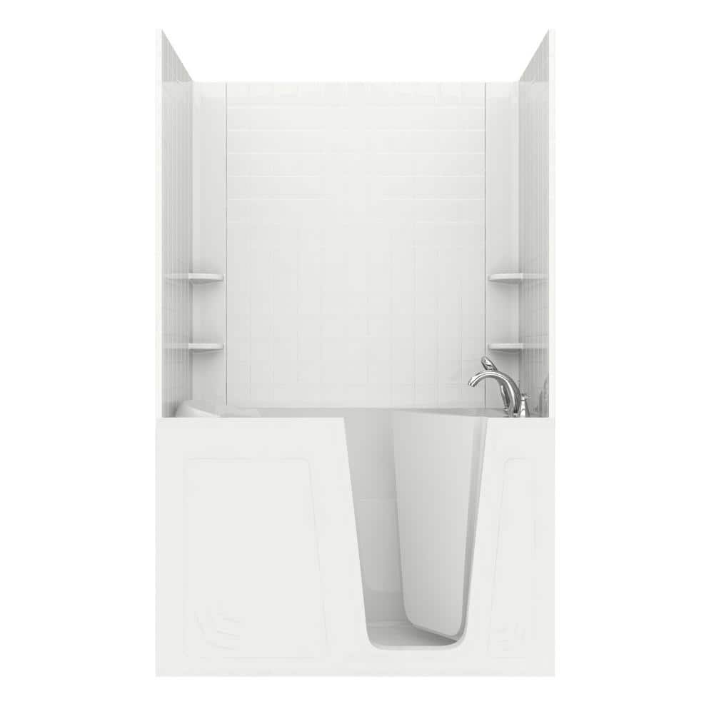 Rampart 5 ft. Walk-in Non-Whirlpool Bathtub with 4 in. Tile Easy Up Adhesiv