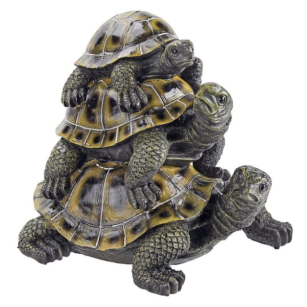 Design Toscano 9 in. H Three's a Crowd Stacked Turtle Statue QL56360 - The  Home Depot