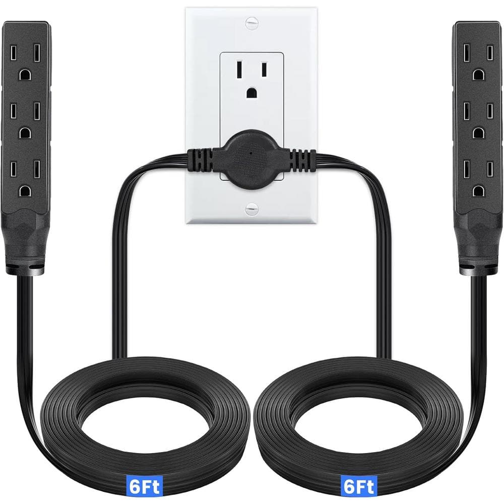 6-Outlet Twin Extension Cord Power Strip with 12 ft. Double Extension Cord 