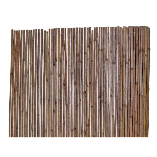 Backyard X-Scapes 6 Ft. H X 16 Ft. L Bamboo Carbonized Split Slat ...