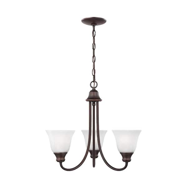 Generation Lighting Windgate 3-Light Bronze Single-Tier Hanging Chandelier