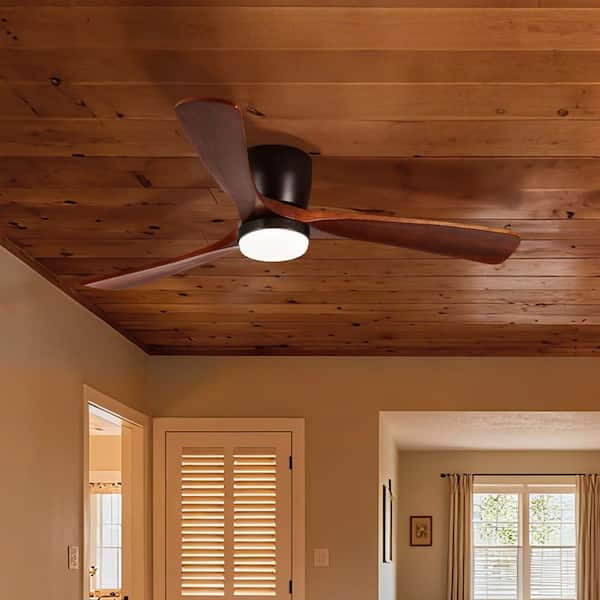 42 in. Smart Indoor Black Ceiling Fan with LED Light and App Remote Control 3 Colors Adjustable and Reversible DC Motor