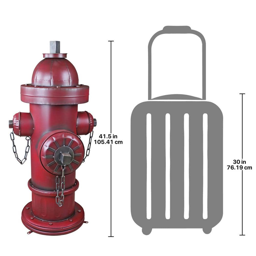 Grande Red Vintage Metal Fire Hydrant Garden Statue