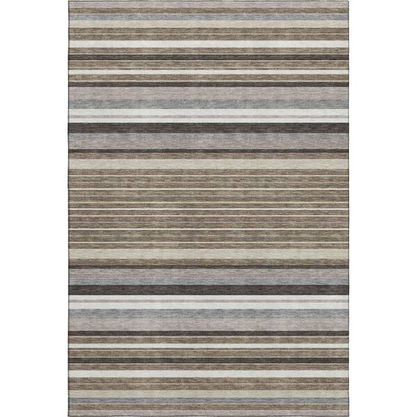 Mayfield Premium Machine Washable Abstract AMF2330 Taupe 9 ft. x 12 ft. Area Rug