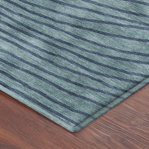 Mayfield Premium Machine Washable Abstract AMF2350 Teal 8 ft. x 10 ft. Area Rug