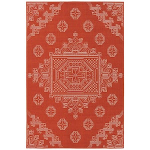 Sunice Collection Tangerine 3'6" x 5'6" Rectangle Residential Indoor-Outdoor Area Rug