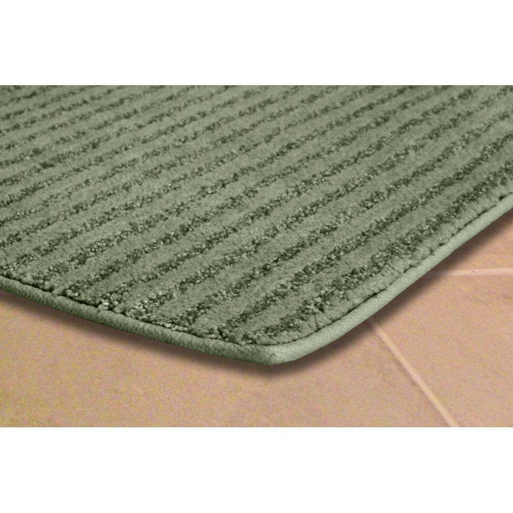 Deep Fern Plush Nylon 3-Piece Washable Bath Rug Set