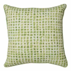 Green Square Outdoor Square Throw Pillow