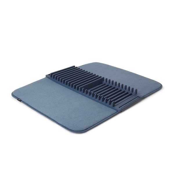 Umbra Dury Dish Rack with Drying Mat, Denim