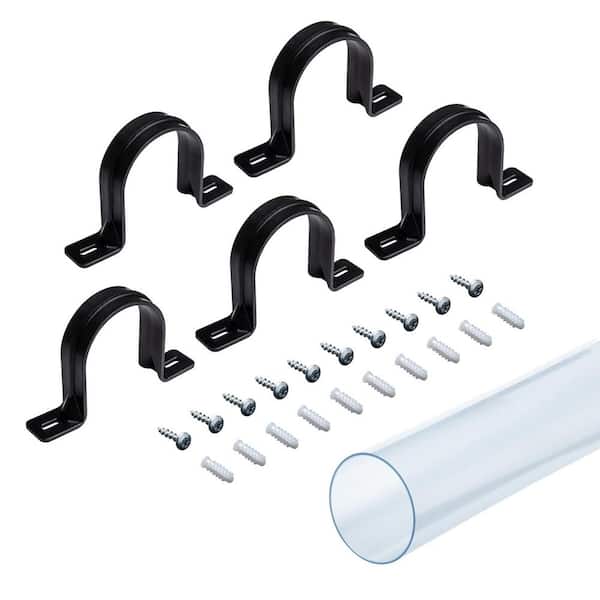 2-1/2 in. x 36 in. Long Clear PVC Pipe Rigid Plastic Tubing and 5 Hangers for Dust Collection Pipe and Hose