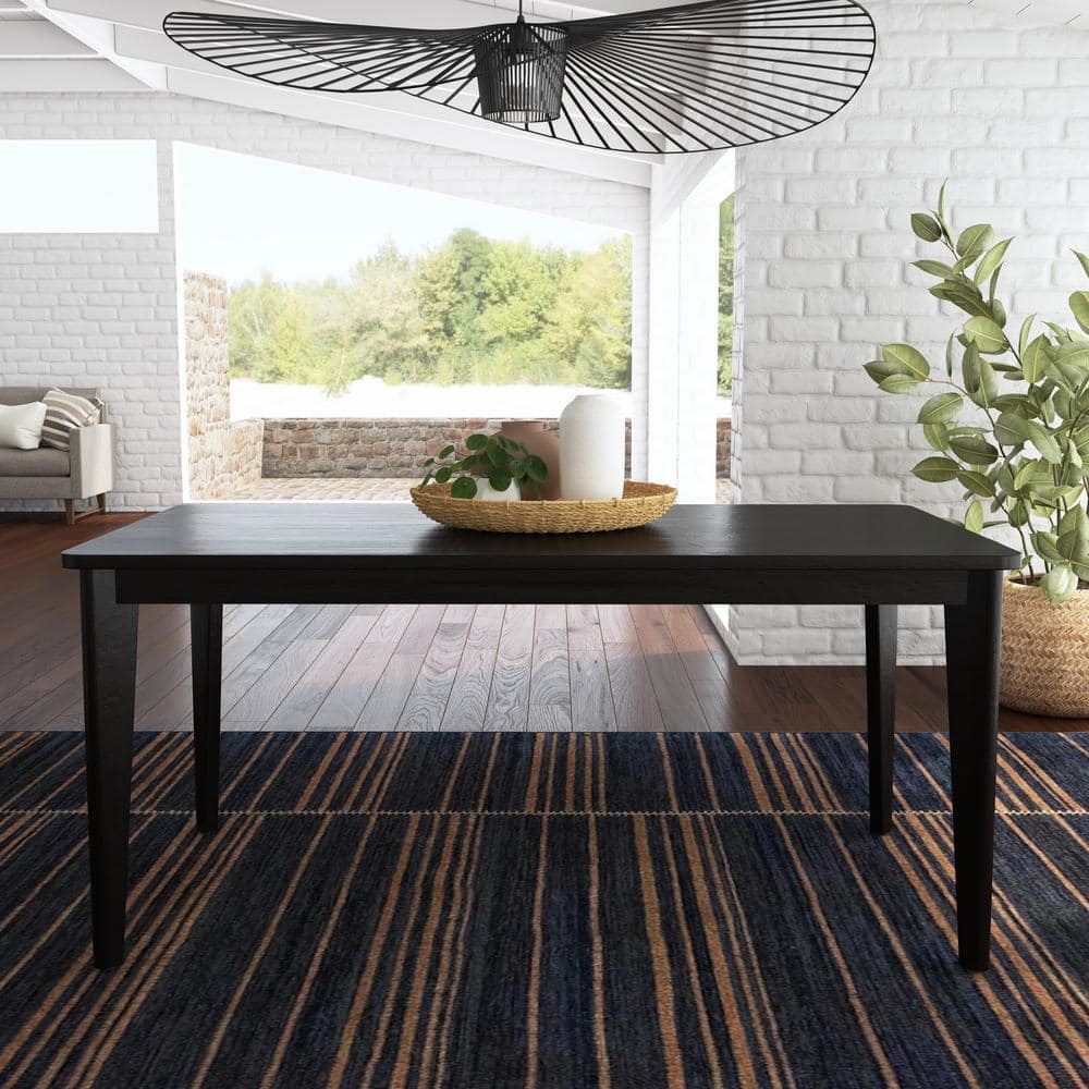 Brentwood Black Wood Rectangle Dining Set with 6 Chairs